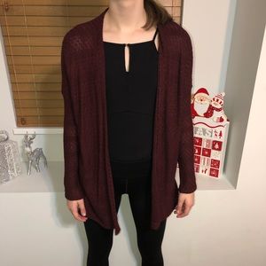 Burgundy knit cardigan